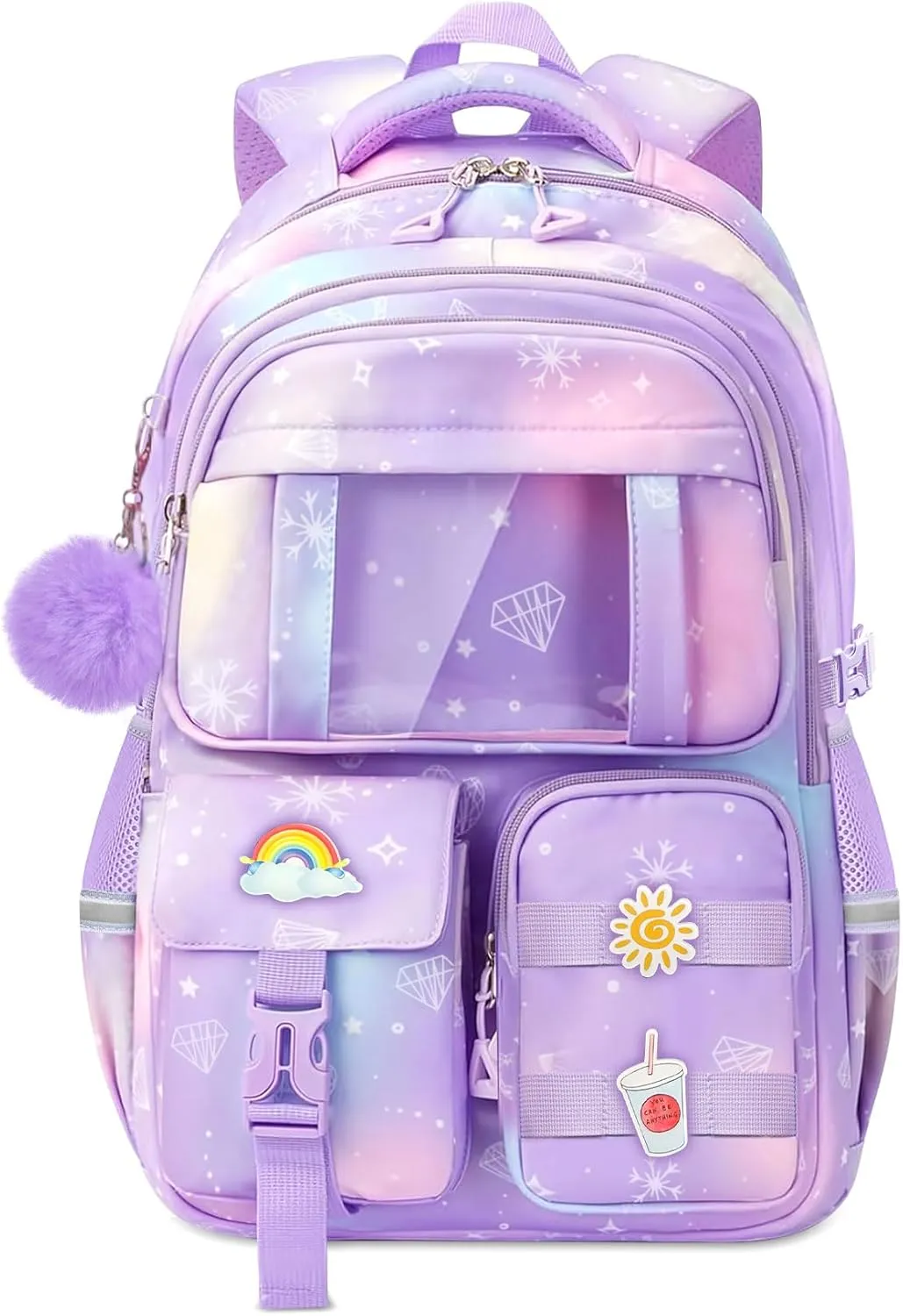 Kids Backpacks for Girls - Cute Girls Backpack for Kids Children Teens Elementary Middle School - 17″ Students Bookbag Travel Back Pack for Age 6-18