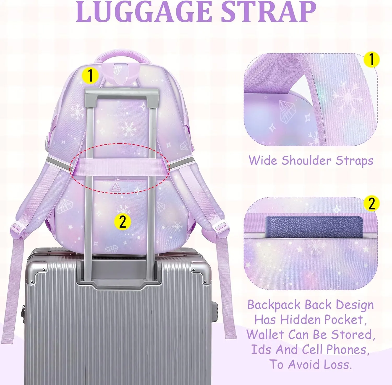 Kids Backpacks for Girls - Cute Girls Backpack for Kids Children Teens Elementary Middle School - 17″ Students Bookbag Travel Back Pack for Age 6-18
