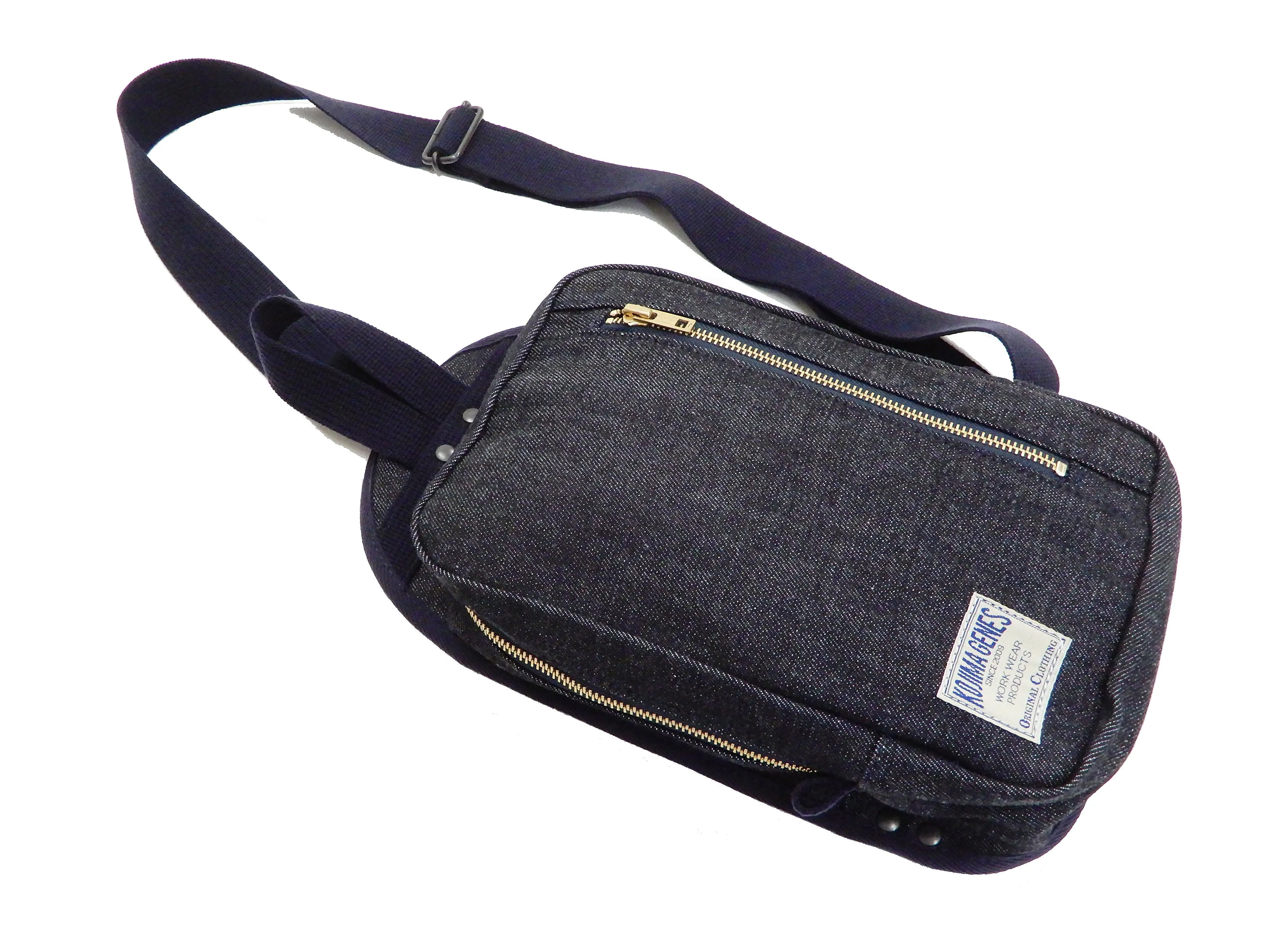 Kojima Genes Sling Bag Men's Casual Small Crossbody Backpack rnb953 RNB-953 Indigo-Denim