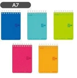 Kokuyo A7 VIOLET Soft Ring Notebook 6mm Dotted Ruled Line Mini Type Reporter Style Notebook Flip Up Notebook  |  80 Sheets SV378BT