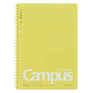 Kokuyo B5 Soft Ring  YELLOW SUMMER Edition Notebook Dotted Line 6 mm Rule | 40 Sheets S111BT