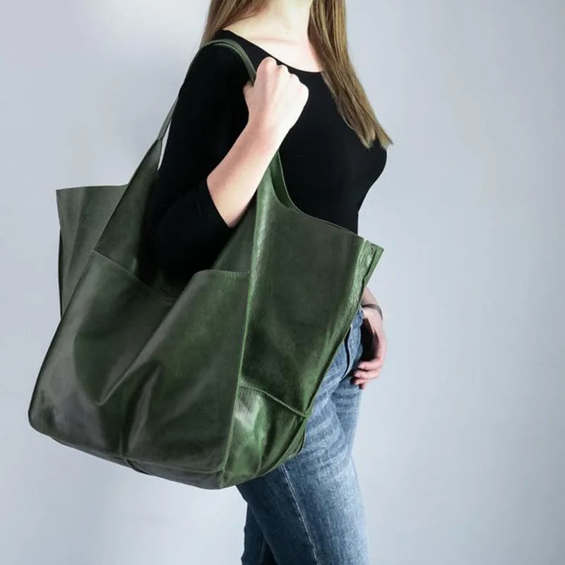 Kora Retro Oil Coated Look Jumbo Bags - 9 Colors