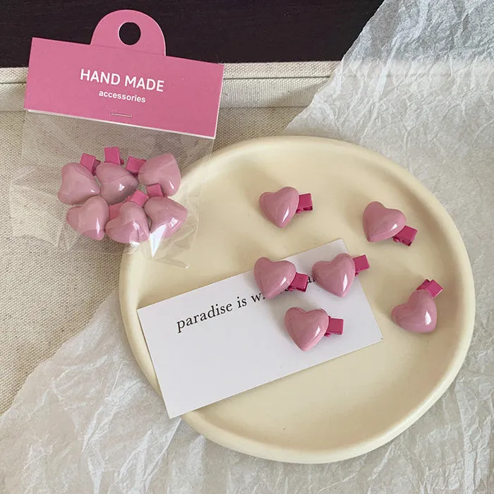 Korean Aesthetic Hearts Hair Clips