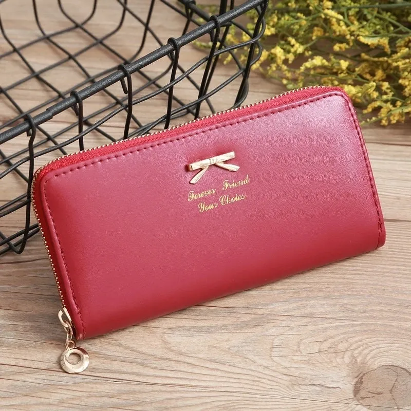 Korean Bowknot Letter Handbag Card Bag Coin Purse Zipper Mobile Phone Bag