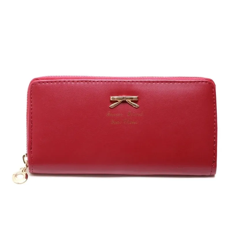 Korean Bowknot Letter Handbag Card Bag Coin Purse Zipper Mobile Phone Bag