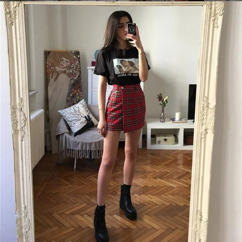 Korean Skirt Vintage With Chain