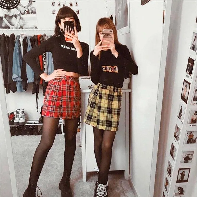 Korean Skirt Vintage With Chain