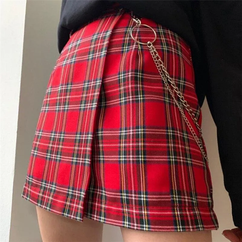 Korean Skirt Vintage With Chain