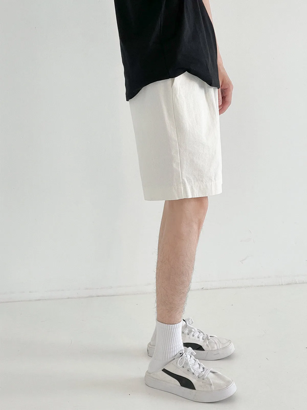 [Korean Style] 2 Color Cotton Casual Short Pants