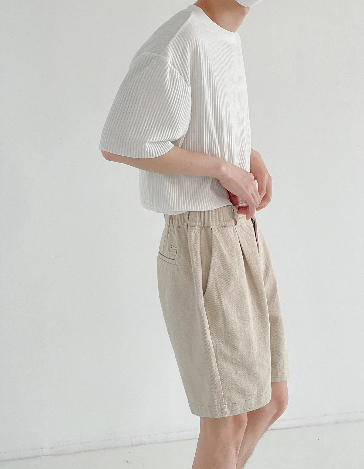 [Korean Style] 2 Color Cotton Casual Short Pants