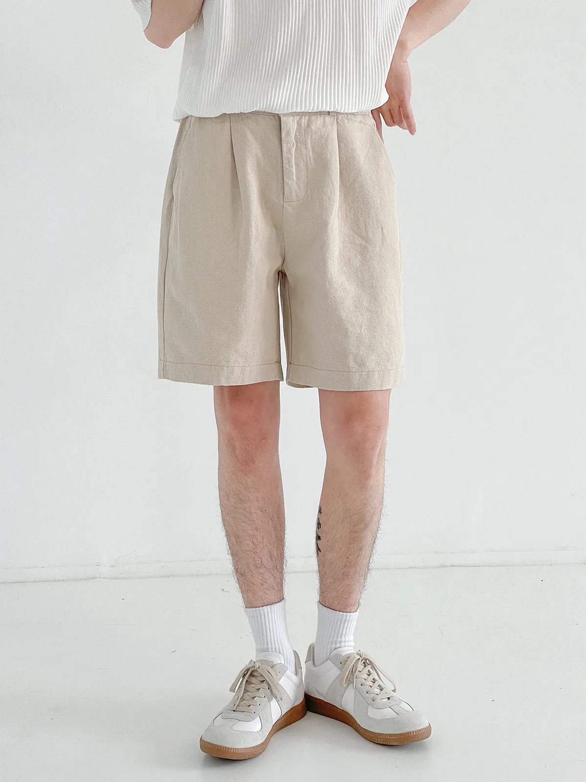 [Korean Style] 2 Color Cotton Casual Short Pants