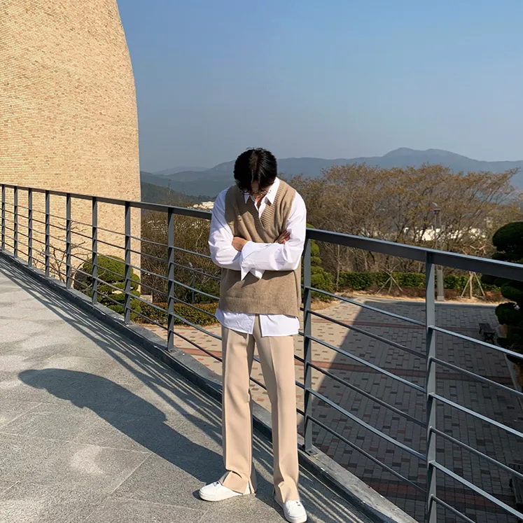 [Korean Style] 2 Color Straight Long Pants
