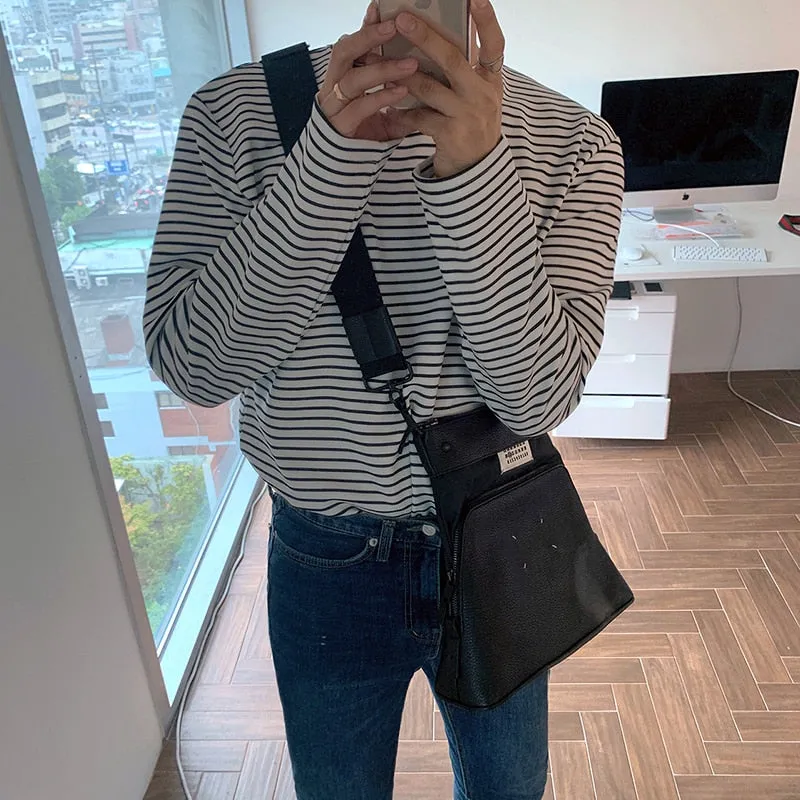 [Korean Style] 2 Colors Long Sleeve Striped T-shirts