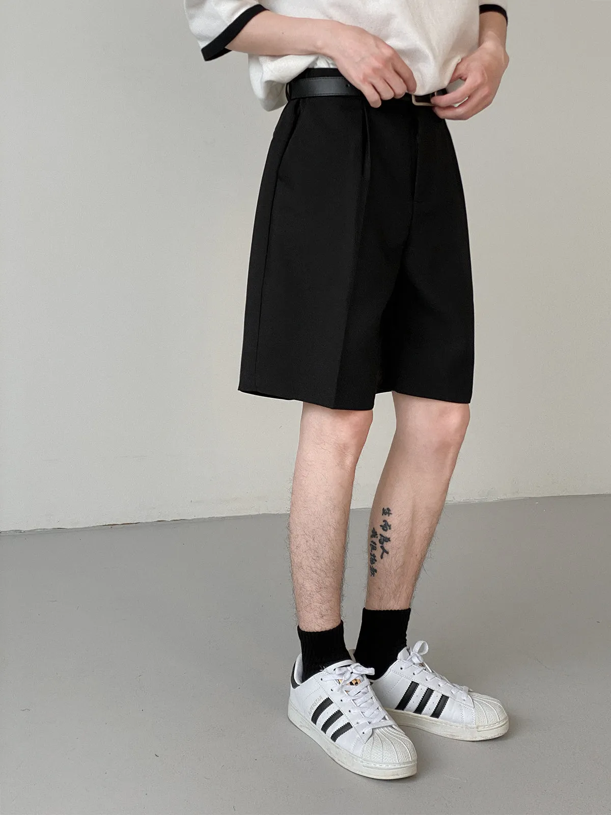 [Korean Style] 2 Colors Semi-wide Short Pants