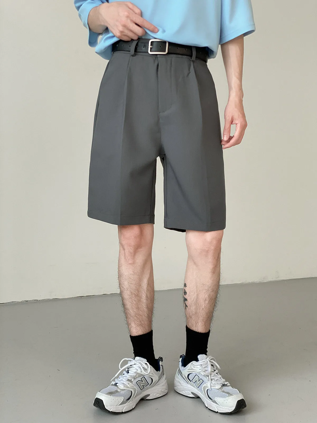 [Korean Style] 2 Colors Semi-wide Short Pants