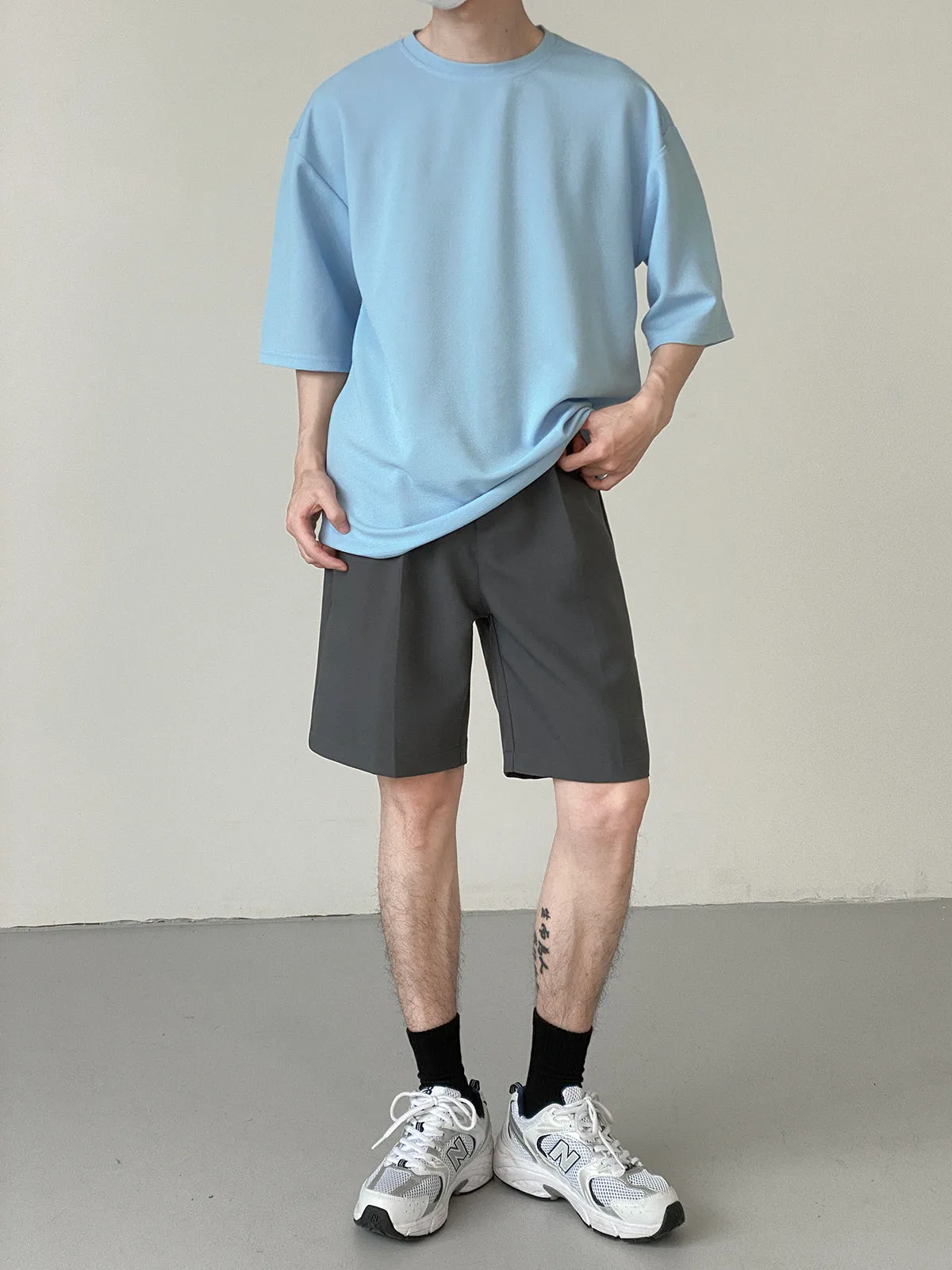 [Korean Style] 2 Colors Semi-wide Short Pants