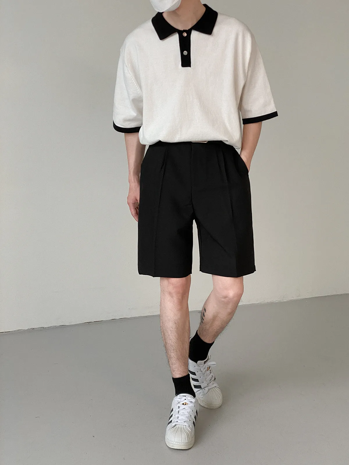 [Korean Style] 2 Colors Semi-wide Short Pants