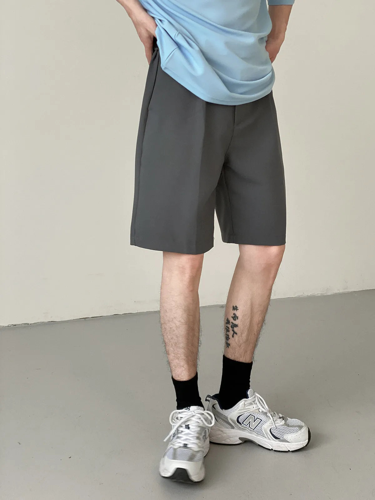 [Korean Style] 2 Colors Semi-wide Short Pants