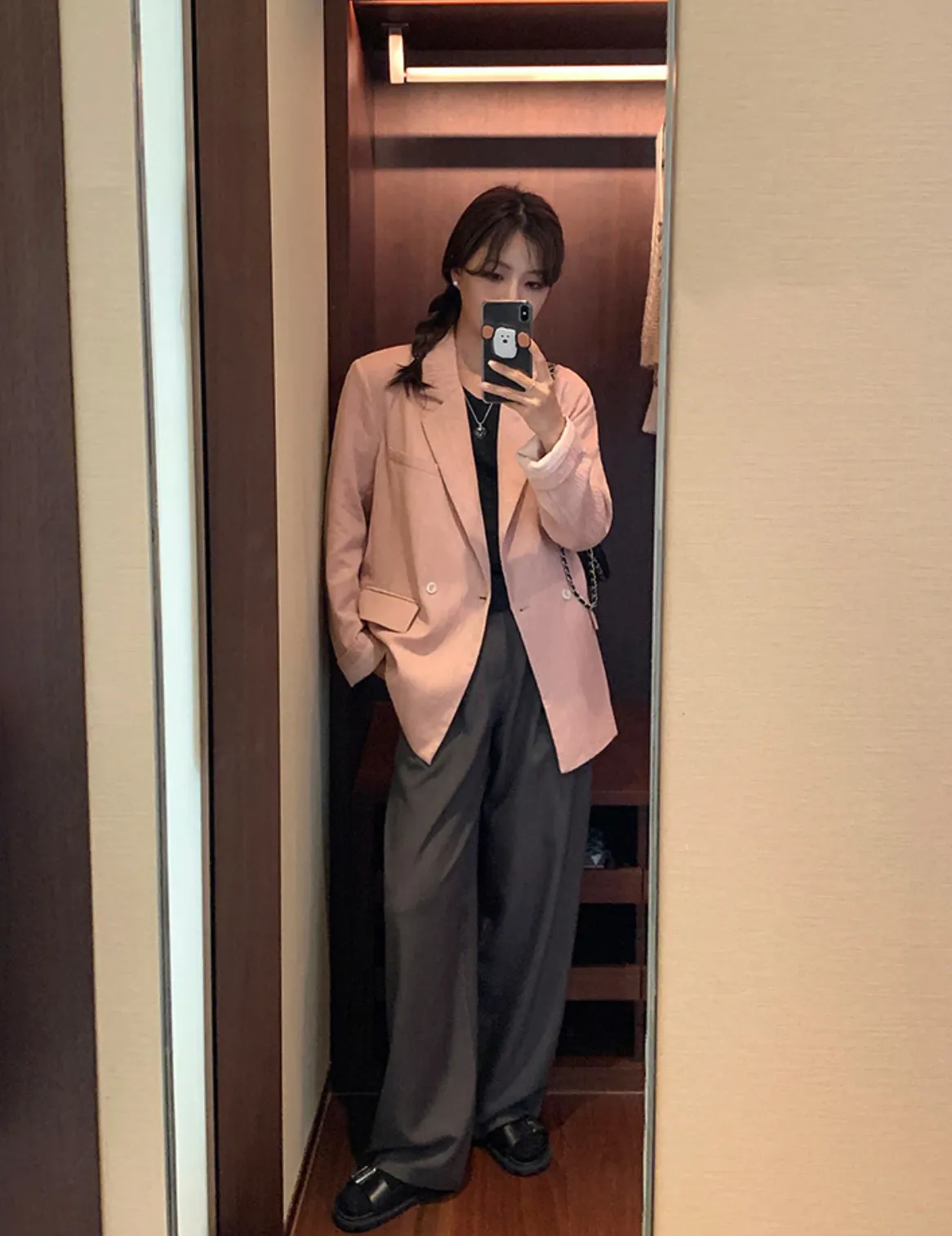 [Korean Style] 2 Colors Textured Loose Fit Casual Blazer