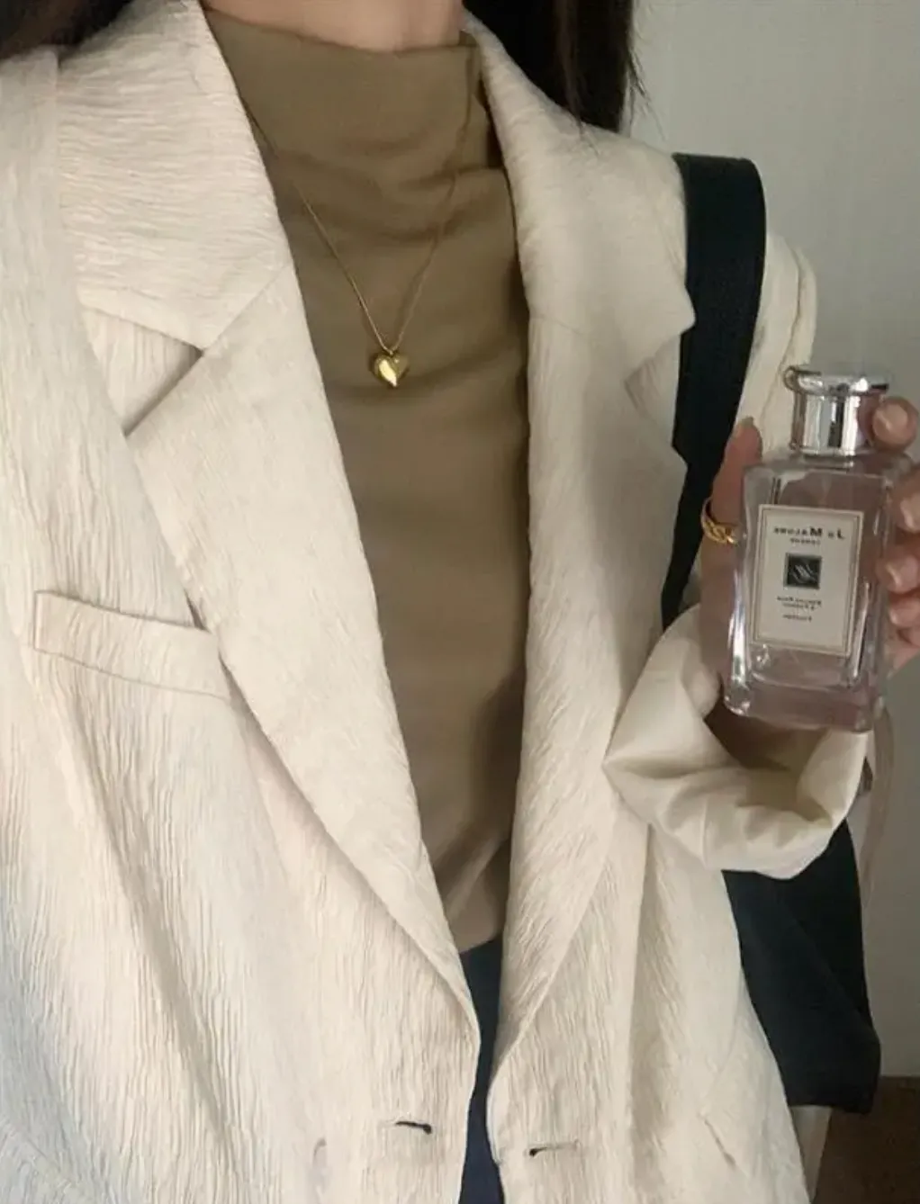 [Korean Style] 2 Colors Textured Loose Fit Casual Blazer