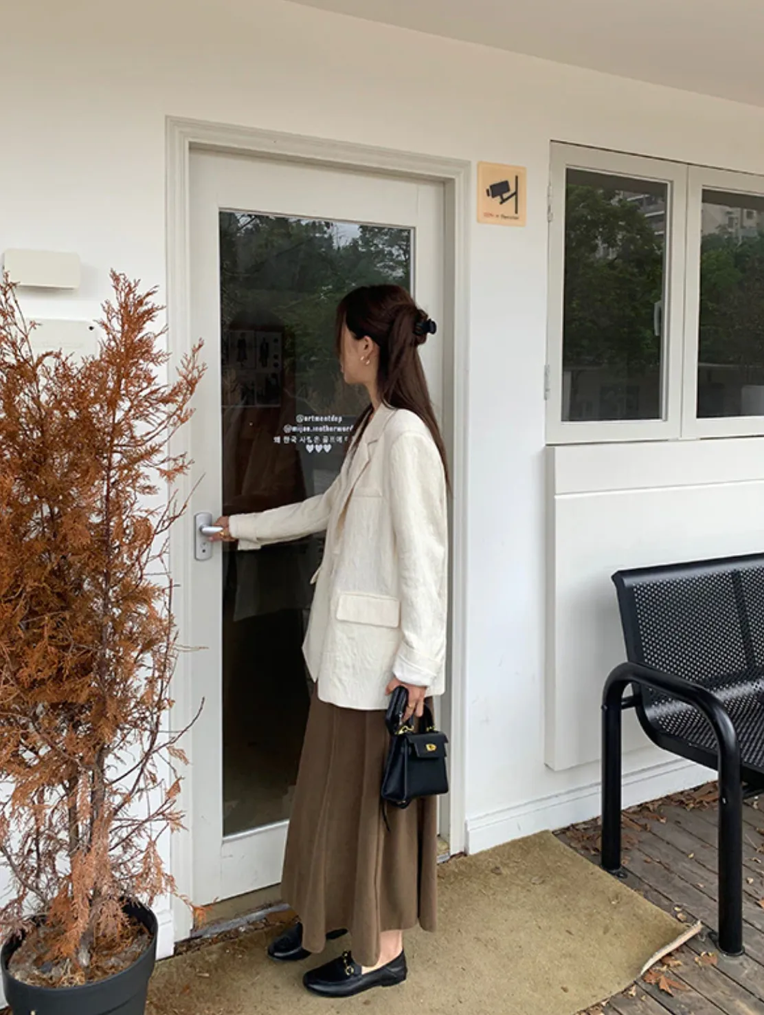 [Korean Style] 2 Colors Textured Loose Fit Casual Blazer