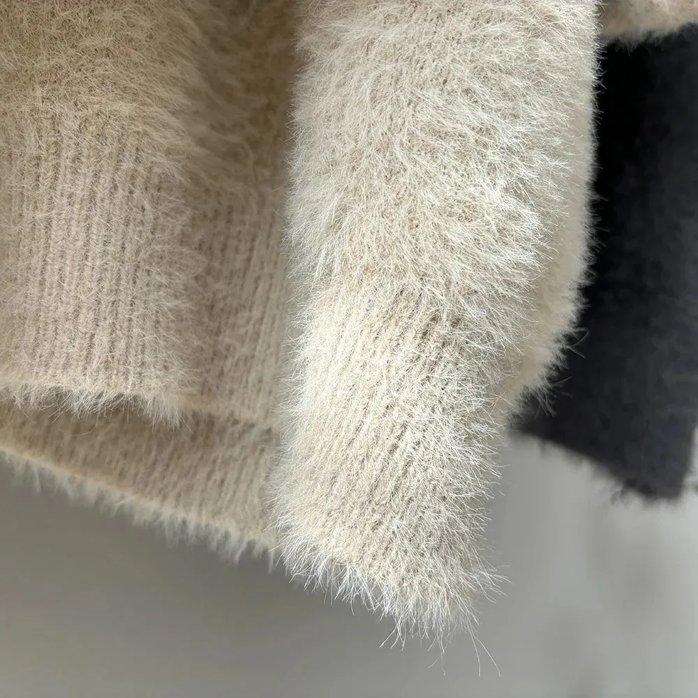 [Korean Style] 3 Colors Loose Fit Fluffy Pullover Sweater
