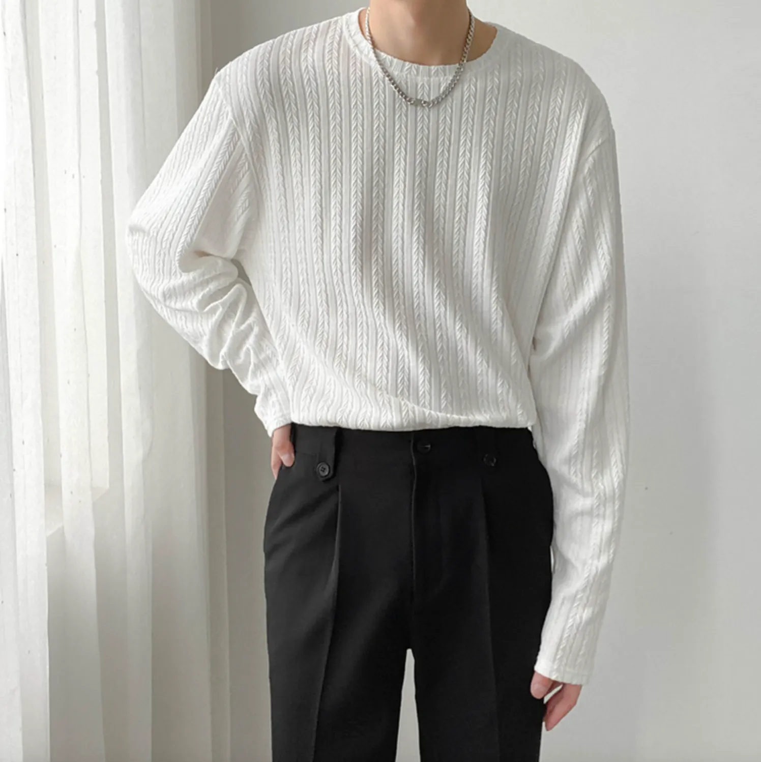 [Korean Style] 3 Colors Pullover Long Sleeved T-shirts