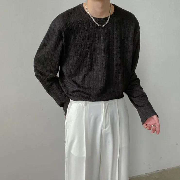 [Korean Style] 3 Colors Pullover Long Sleeved T-shirts