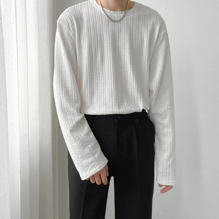 [Korean Style] 3 Colors Pullover Long Sleeved T-shirts
