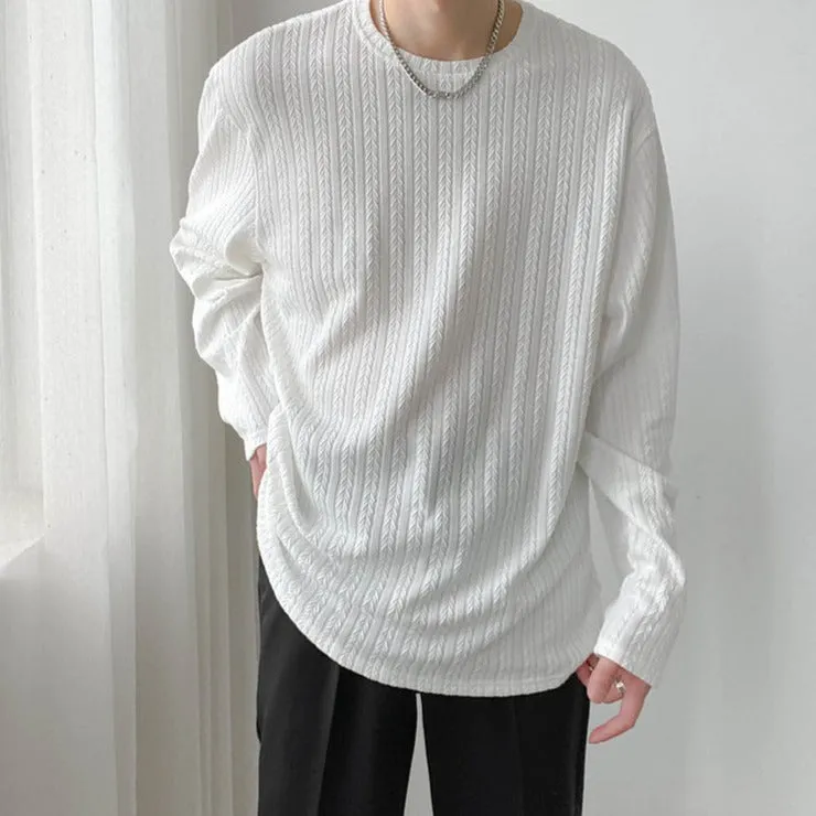 [Korean Style] 3 Colors Pullover Long Sleeved T-shirts