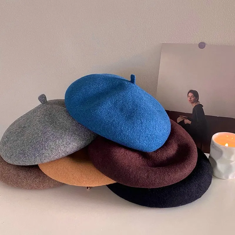 [Korean Style] 6 Color Adjustable Solid Berets