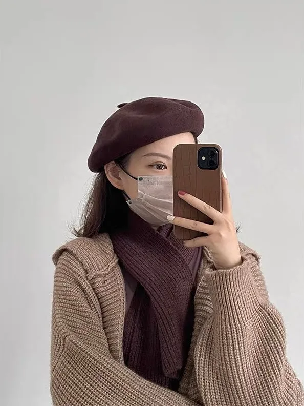 [Korean Style] 6 Color Adjustable Solid Berets
