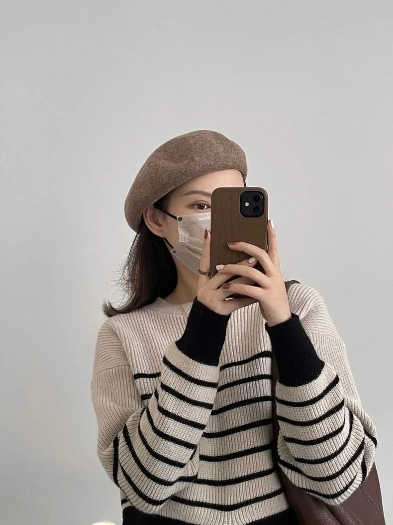 [Korean Style] 6 Color Adjustable Solid Berets