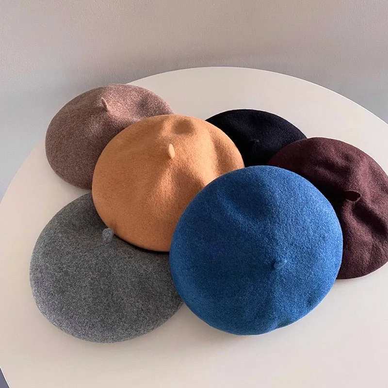 [Korean Style] 6 Color Adjustable Solid Berets