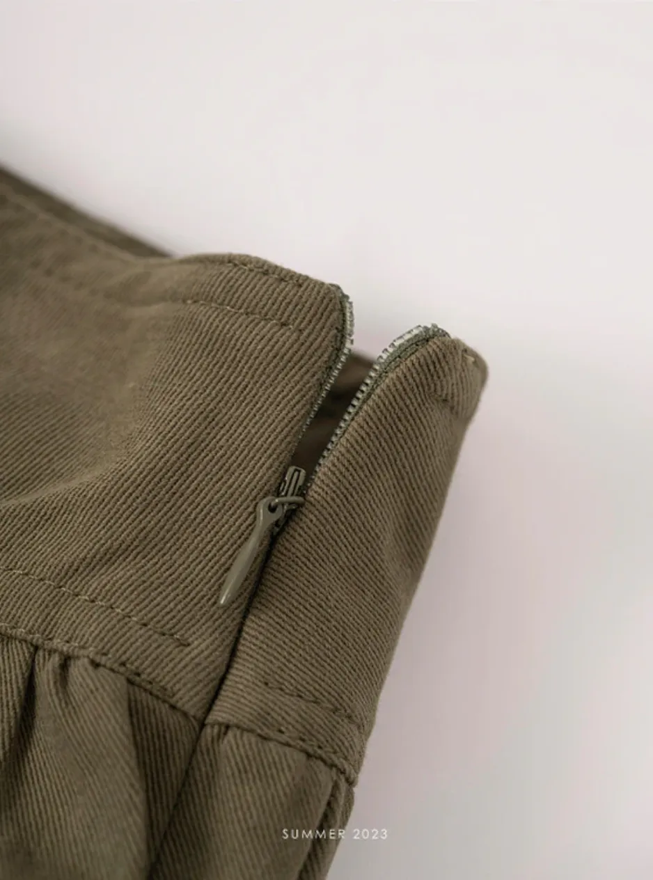 [Korean Style] Academia High Rise Open Edge Detail A-Line Skirt