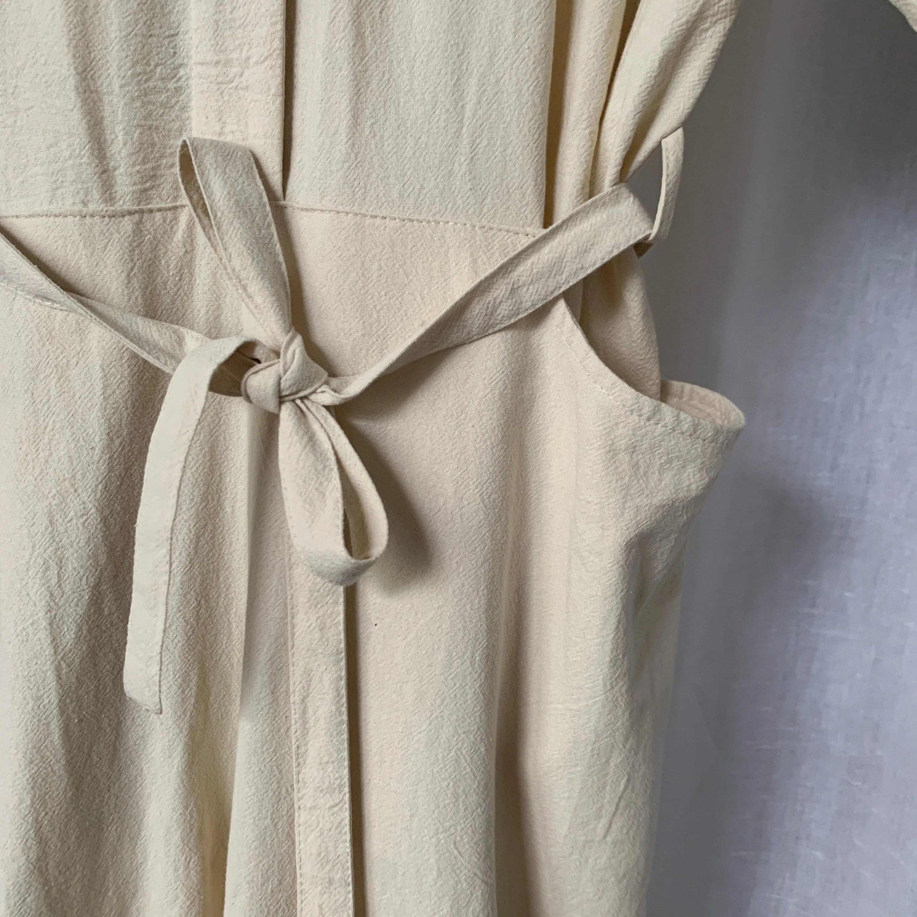 [Korean Style] Almond V-neck Short Sleeve Jumpsuit Overalls Belted Romper