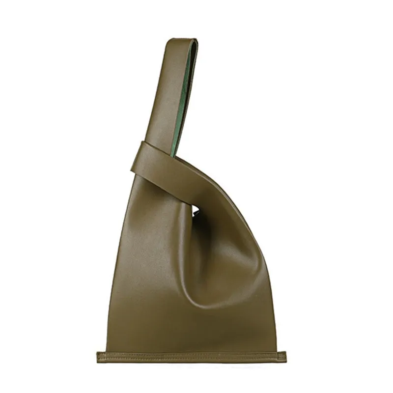 [Korean Style] Audre Minimalistic 2 Way Leather Tote Crossbody Wrist Bag