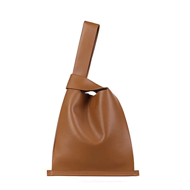 [Korean Style] Audre Minimalistic 2 Way Leather Tote Crossbody Wrist Bag