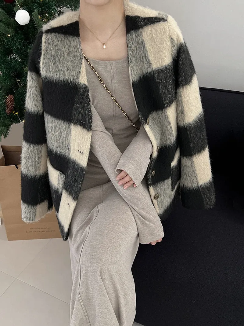 [Korean Style] Basic Scoop Neck Solid Color Long Sleeve A Line Midi Dress