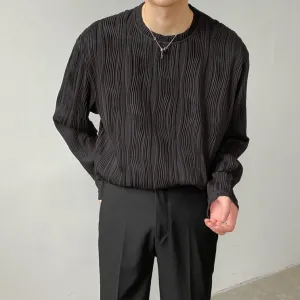 [Korean Style] Black/White Long Sleeve Pullover Sweatshirts
