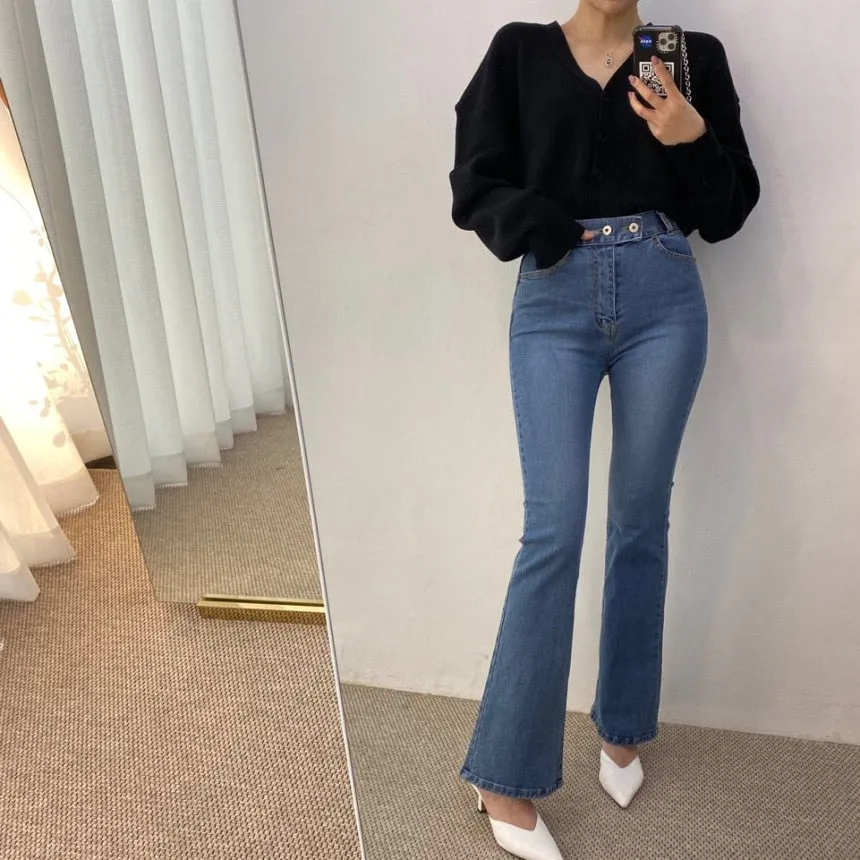 [Korean Style] Corinne High Waist Flare Jeans