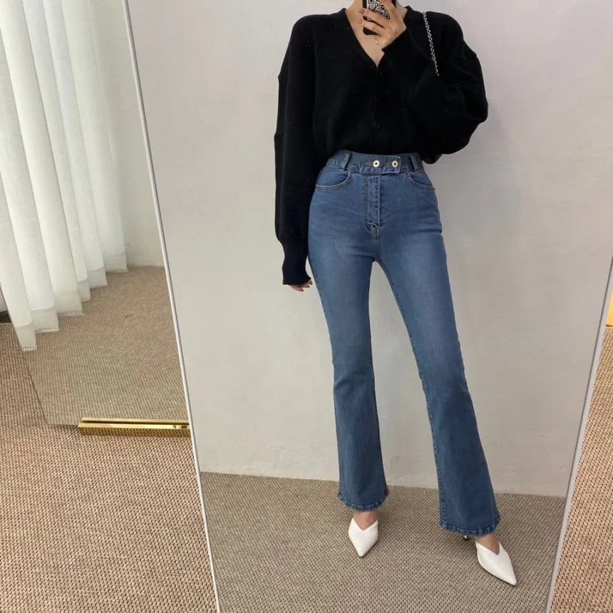 [Korean Style] Corinne High Waist Flare Jeans