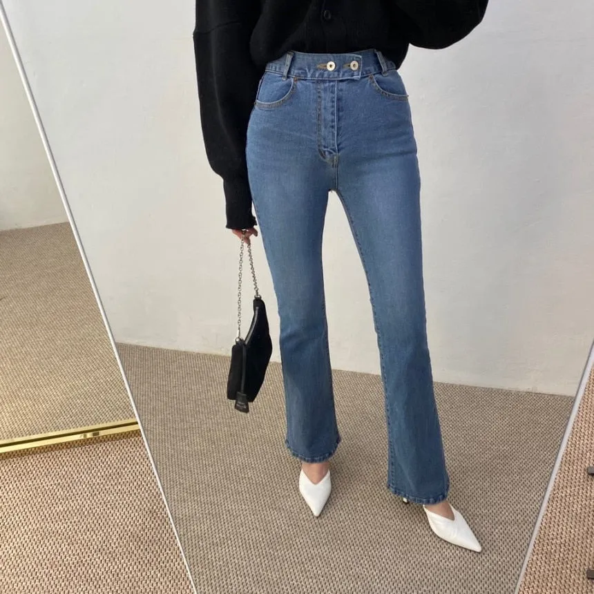 [Korean Style] Corinne High Waist Flare Jeans