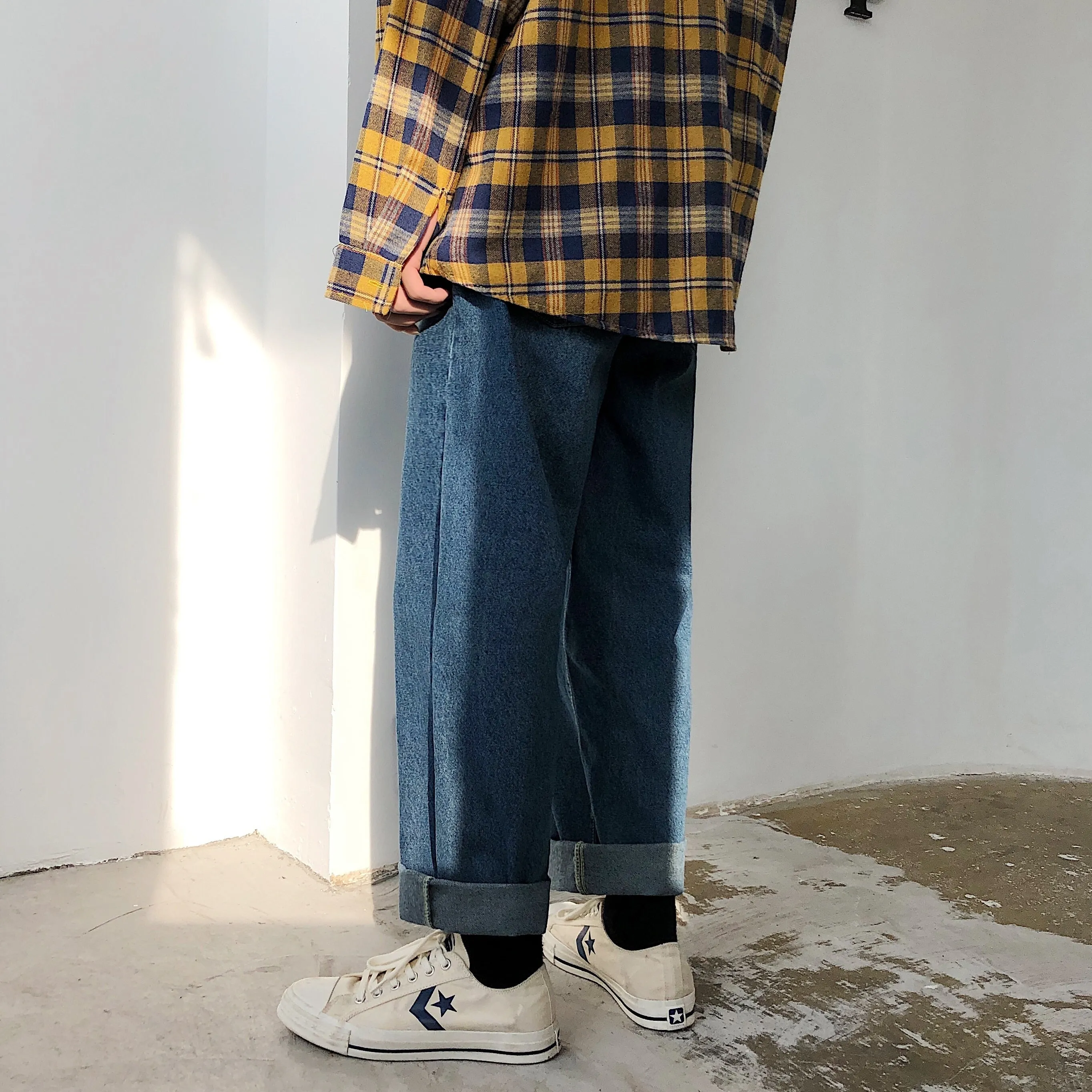 [Korean Style] Dini Washed Wide Jeans