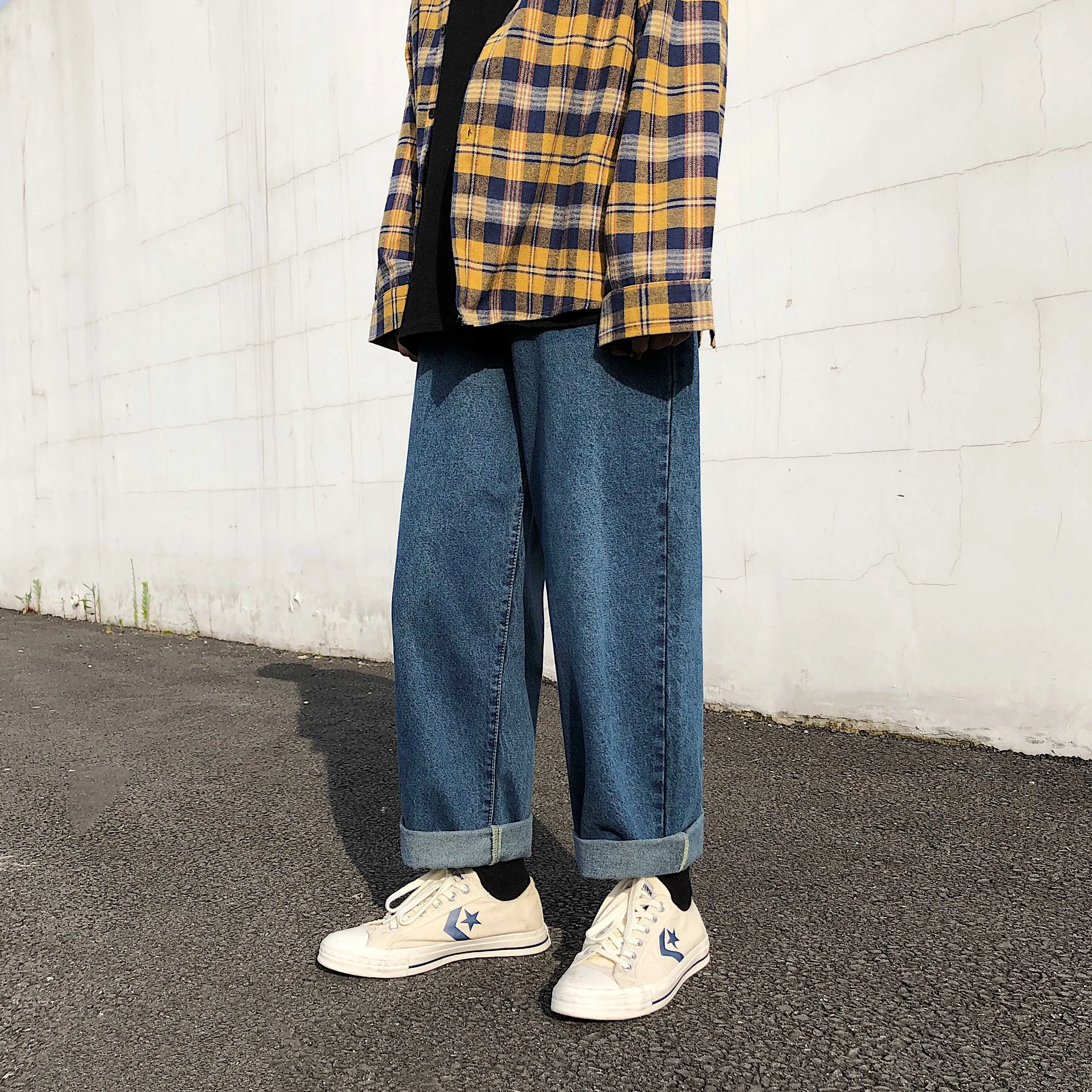 [Korean Style] Dini Washed Wide Jeans