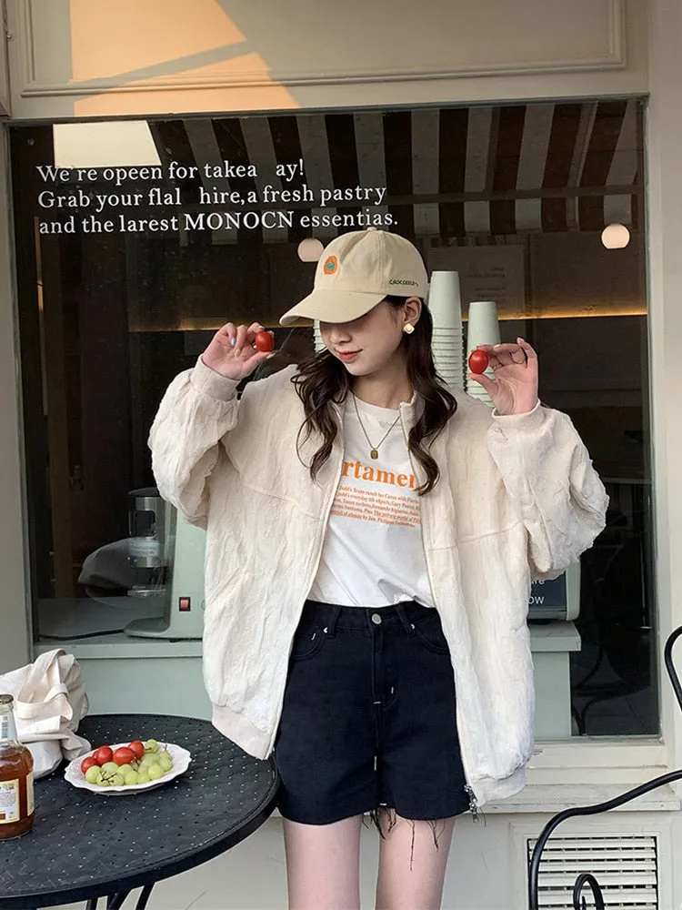 [Korean Style] High Waist Black Fringed Denim Shorts