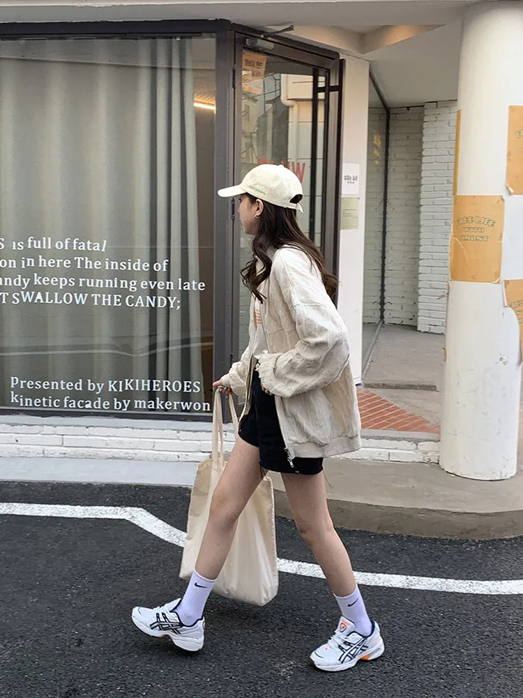[Korean Style] High Waist Black Fringed Denim Shorts