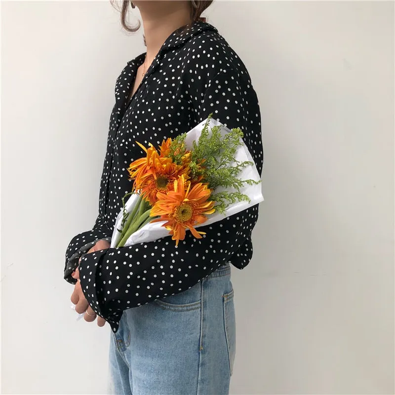 [Korean Style] Keith Vintage Pokha Dots Blouse