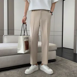 [Korean Style] Khaki/Black Formal Straight Pants
