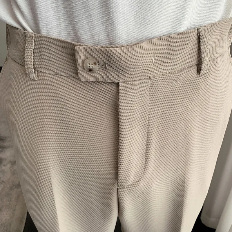 [Korean Style] Khaki/Black Formal Straight Pants